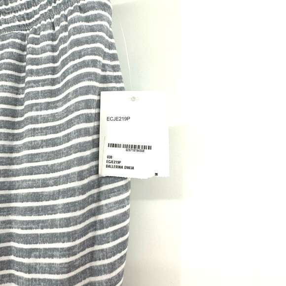 NWT size medium gray white‎ striped jogger sweats pajama bottoms pants tie waist - Picture 4 of 5